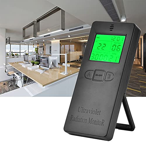 Tragbarer LCD-UV-Strahlungsdetektor, Digitales UV-Messgerät für Zuhause, Büro, Innen- und Außenbereich mit Temperaturanzeige