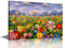 TISHIRON Blumen Malerei Wandkunst Leinwand Drucke, Blumenfeld Landschaft Ölgemälde Impressionismus Kunstwerk Wandkunst Gerahmt für Badezimmer Wohnzimmer Schlafzimmer Home Office Dekor 40,6 x 61 cm