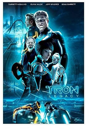 Filmposter, TRON Legacy, Leinwandposter, Wandkunst, Dekordruck, Bild Gemälde für Wohnzimmer, Schlafzimmer, Dekoration, ungerahmt, 30 x 45 cm