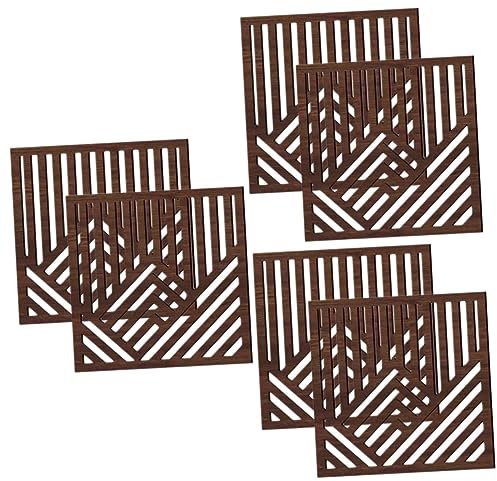 Warmhm 6 Stk Wandaufkleber Wandpaneel Aus Geschnitztem Holz Blumen- Wanddekoration Aus Holz Holzskulpturplatte Medaillon Hängende Wandkunst Rustikal Quadrat Dekorationen Hölzern Büro