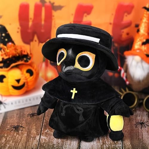Plush Toy Pest Arzt Plüschtier, 35cm Gruselige süße gefüllte Plüschkissenpuppe weiches Flauschiges Halloween Umarmungskissen