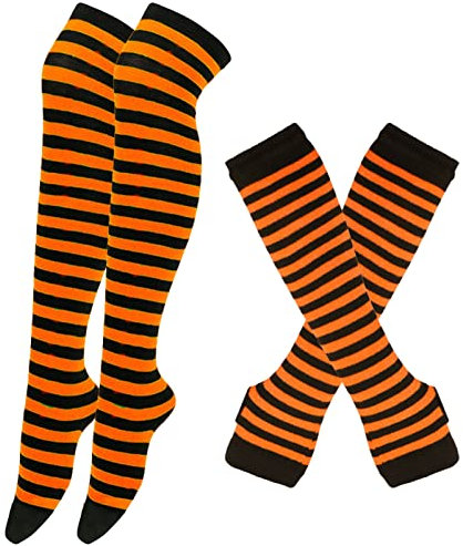 Haloppe Armstulpen Strümpfe Set Weich Gemütlich Einfarbig Armstulpen Strümpfe Set 1 Set Chic, Orange, S