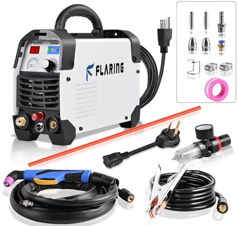 FLARING FC650DL Plasmaschneider, 65 A, Non-Touch-Pilot-Plasmaschneider, 1,27 cm, sauberer Schnitt, 1,27 cm Abgrenzungsschnitt, Dual-Spannung 110/120 V oder 220/240 V mit Verbrauchsmaterial