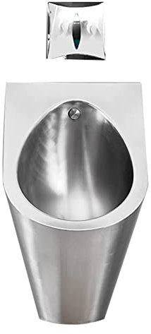 NOALED An der Wand montiertes All-in-One-Urinal, Herren-Urinal aus Edelstahl, berührungsloses Spül-Urinal, stark und verstopfungssicher, erkennt Wasseraustritt, leicht zu reinigen