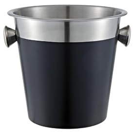 Buckingham Wine Bottle Cooler Stainless Steel Champagne Ice Bucket Elegant Drinks Chiller for Parties Weddings Catering & Home Use 21.5 cm 4.8 litres (Black Finish)