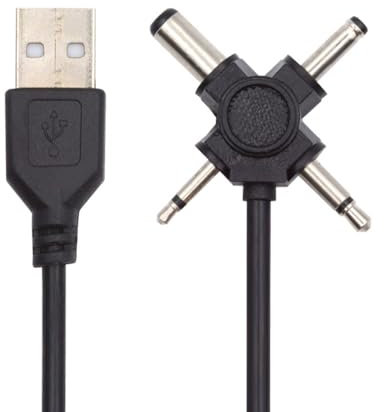 CY Kabel USB 2.0 Typ A Stecker auf 4-in-1 DC 5 V 5,5 x 2,1 mm 4,0 x 1,7 mm Mono 3,5 mm 2,5 mm Netzstecker Hohlstecker Ladekabel