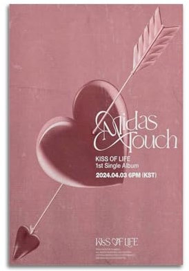 Szzmyo Kiss of Life Poster, Midas Touch, 1. Einzelalbum, Kunstwerk, modern, ästhetisch, Leinwandposter, 30,5 x 45,7 cm, ungerahmt, für Schlafzimmer, Wohnzimmer, Badezimmer