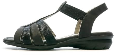 Relife Jolivia Damen-Sandalen, Schwarz