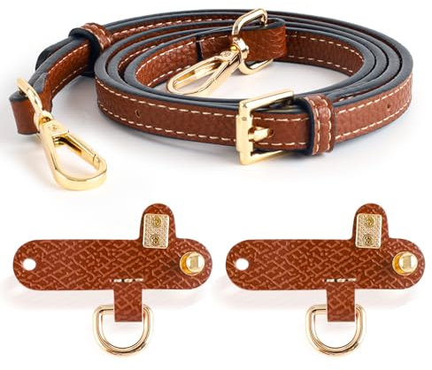 Schultergurt für Taschen Handtasche Damen, Taschengurt Braun, Schulterriemen Leder Verstellbar Schultergurt, Länge verstellbar 108-124 cm Breite 1,2 cm Ersatzriemen aus Leder Handtaschen DIY Zubehör
