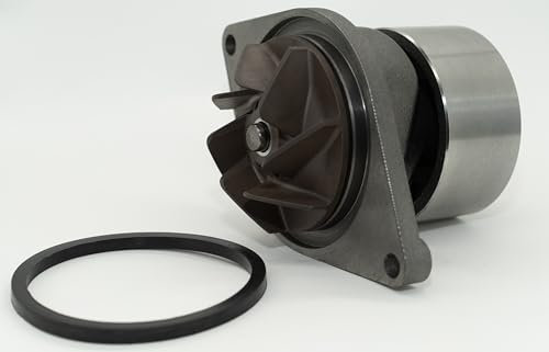 Direct Fit A77471 - Pompa dell'acqua per valigetta/mietitrice internazionale MX100C, trattore diesel, pompa refrigerante con guarnizione, innescata, verniciata, soddisfa o supera le specifiche OEM
