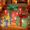 Starnearby 3er Set LED Geschenkbox, LED Weihnachtsdeko Innen Aussen, 8 Lichtmodi Beleuchtete Weihnachtenbox mit Lichterkette und Fernbedienung, IP65 Wasserdicht Weihnachten Deko Geschenke (A)