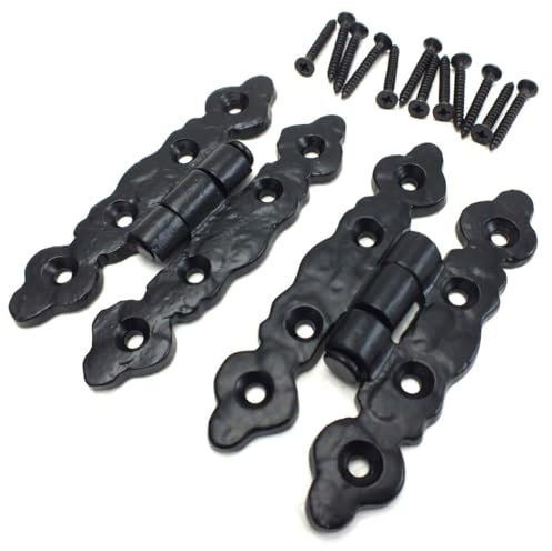 SCORPIO HARDWARE Black Antique Cast Iron Butterfly Cupboard Cabinet Door Hinges I Pair
