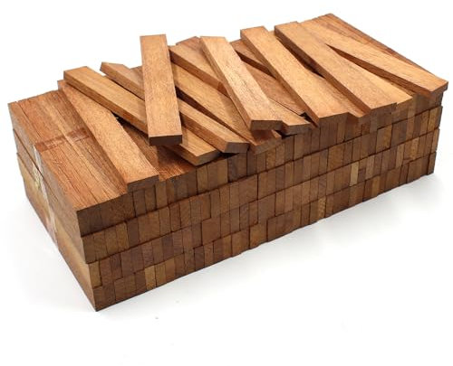 80x Holzleiste 22x10mm Merbau lose Bastelklötzchen zum Basteln Bastelstäbe (Merbau 22x10mm)