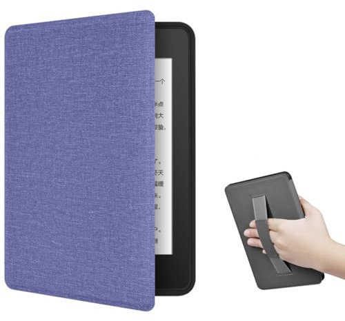 Pisheng E-Book-Reader-Hülle für 7 Zoll Kindle Paperwhite 12. Generation 2024 und Colorsoft Signature Edition, Auto Sleep Wake, Handschlaufe Funktion, Lila