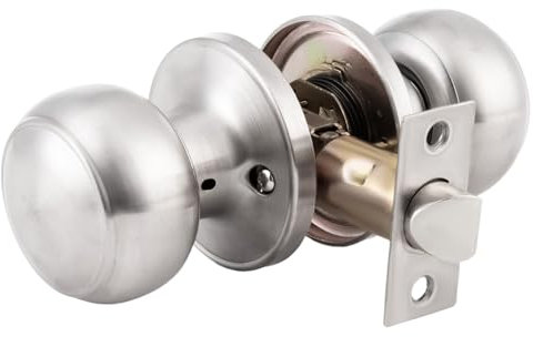 Cumnvulnt Door Knobs for Interior Doors, Stainless Steel Internal Door Knobs, Round Door Handles for Bedroom, Bathroom, Office, Entrance(Silver)