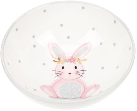 Amosfun Elegant Rabbit Bowl Small Ceramic Plate for Dessert Salad Easter Decor