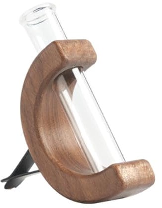 Qusedwey Blumenvase im Auto, Clip-Halter Aus Glas für Frische Pflanzen, Auto-Lüftungsschlitze, Innenraum-Holzornament, Dekorationszubehör
