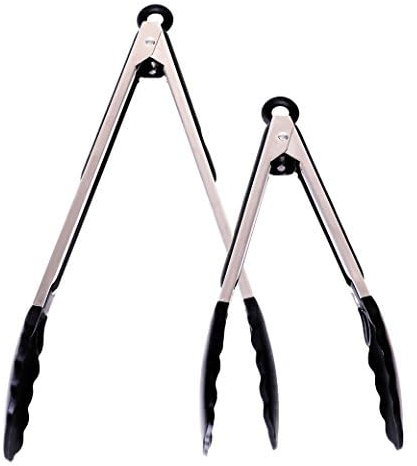 Pinze da Cucina,Kitchen Pinze Cucina Resistenti al Calore Per La Cottura Servire Barbecue Buffet Insalata Ghiaccio Forno 2PCS (32CM + 27CM)