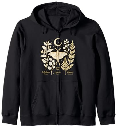 Witchcore Moon Moth Botanicals Croissant de Luna Sweat à Capuche