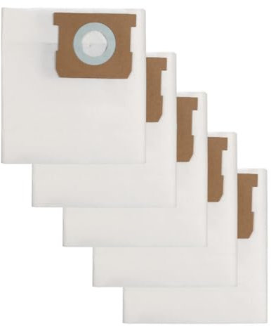 Lot de 5 sacs à poussière HEPA pour aspirateurs Wet-Dry Kärcher WD1/MV1 – Sacs filtrants jetables 23 x 85 cm, papier en fibre non tissée