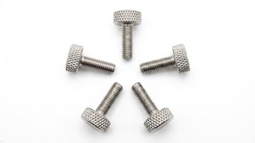 PrecisionGeek® M6 Knurled Thumb Screws Stainless Steel AISI 303 – CNC Machined Fasteners for Metal, Wood, Acrylic & Electronics – Hand Tightening (Flat – 15 mm – 5 pcs)