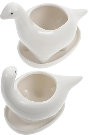 TOYANDONA 2 Stück Keramik Blumentopf Dinosaurier Design mit Abflusslöchern Dekorativer Pflanzkübel für Sukkulenten Blumen Desktop Dekoration für Büro und Wohnraum