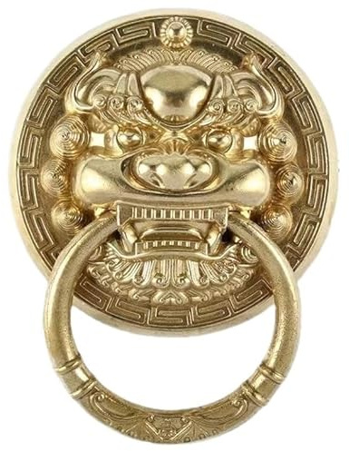 Türklopfer aus Messing, 1 Stück Löwen-Türklopfer, Türklopfer for den Außenbereich for Besucher Ihres Hauses(13.5cm)