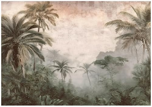 WallArena Vlies Fototapete, Dschungel, 400x280cm | Fototapeten - Tapeten - für Wohnzimmer Schlafzimmer - Vliestapete Wandtapete Tapete 3D Effekt- inkl. Kleister