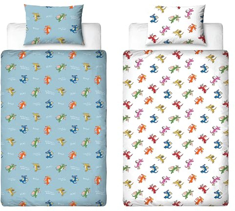 Zog Officially Licenced Single Duvet Cover Set | Stars Design | Reversible 2 Sided Bedding Including Matching Pillow Case | Perfect For Kids Bedroom | Polycotton