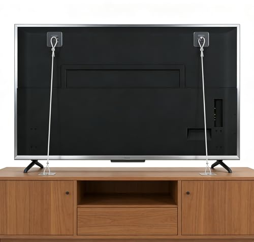 KineticKraft 2 stycken TV-tippskydd, justerbara TV-säkerhetsbälten | Justerbar tipplås TV för babyskydd, husdjur, tippskyddsmöbler för TV-säkerhetsbälten, ingen borrning
