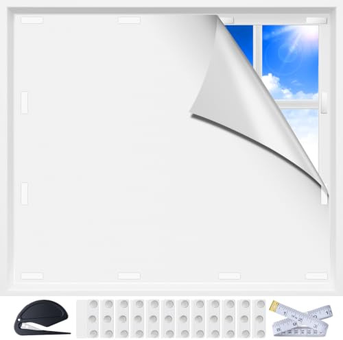 Tenda Oscurante Magnetica Senza Forare, Tessuto 100% Oscurante per Finestre e Lucernari, Protezione Solare e Isolamento Termico, Rimovibile e Regolabile, Uso Interno e Viaggio, 100x145 cm, Bianca