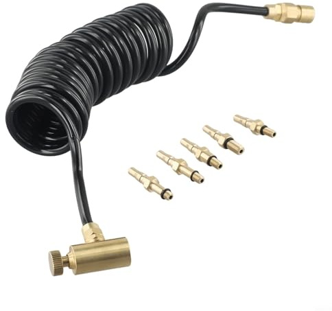 Green Gas Adapter Tube With 5 Brass Adapters And 05m Coil Hose For Bottle Canister Refill Fast Efficient Gameplay