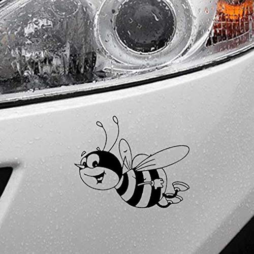Stukk Stickers Lächelnde Hummel-Biene-Kunst-Spaß-Fenster-Bummer-Aufkleber Vinyl-Aufkleber 15.3cm x 11,4cm - Schwarz