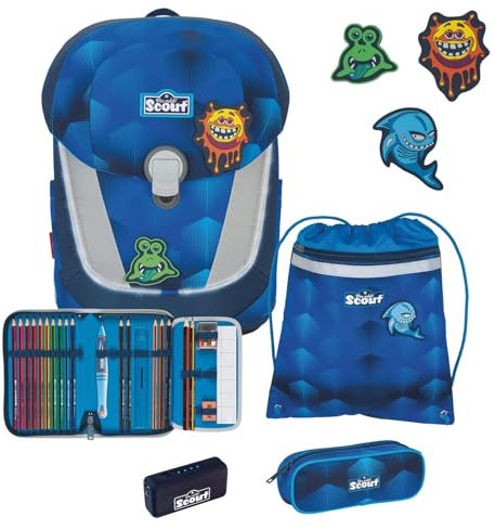 Scout Sunny II Schulranzen-Set 5-tlg. Exklusiv Safety Light Funny Freaks 2023