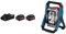 Bosch Professional 18V System Akku Starterset (2x4.0Ah Akku + Ladegerät GAL 18V-40, im Karton) & 18V System Akku LED-Baustellenlampe GLI 18V-2200 C (max. Helligkeit 2.200 Lumen, Connect Ready)