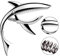 Shark Gitarrenkapodaster, hübsch, cooler Kapodaster für E-Akustikgitarre, klassische Gitarre, Ukulele, Zinklegierung, Federkapodaster (Silber)