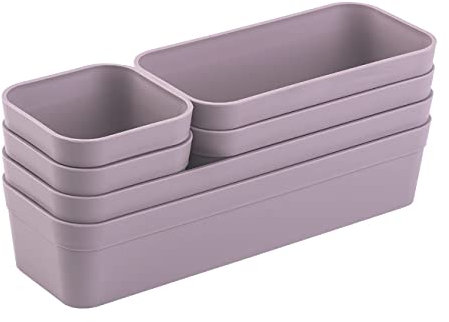 1x Schubladen-Organizer Set Aufbewahrungs-Box Einteiler verstellbar flieder