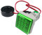 Gebildet 22mm AC Strom Spannungsprüfer, AC 50-500V/0-100A/0-99Hz Voltmeter Amperemeter Frequenzmesser mit 3-stelliger LED Anzeige Multifunktions Multimeter Panel (Grün, Quadrat)