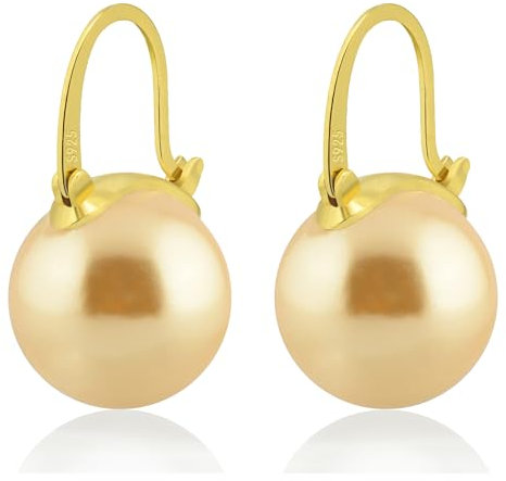 Huge Tomato Perlenohrringe,14mm große Perlenohrringe Silber 925 Post, elegante Ohrringe für Frauen, Geschenk für Freundin, Mama, Valentinstag, Geburtstag, Muttertag