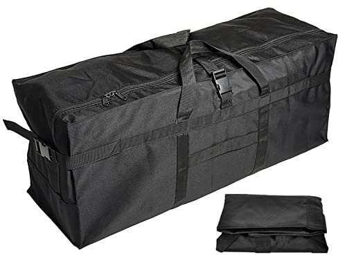 Lange Reisetasche, Faltbare extra große Seesäcke, Reisetasche für Camping/Umzugsboxen/Zelt/Surfbretter/Fotografieausrüstung (Schwarz,197 Liter)