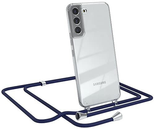 EAZY CASE Handykette kompatibel mit Samsung Galaxy S22 Plus 5G Handyhülle mit Umhängeband, Handykordel mit Schutzhülle, Silikonhülle, Hülle, Stylische Kette für Smartphone, Navy Blau
