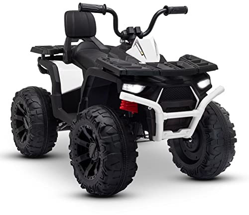 Quad électrique 2X 40W pour Enfant - avec 4 suspensions, Marche AV/AR et Système Audio Couleur:Blanc