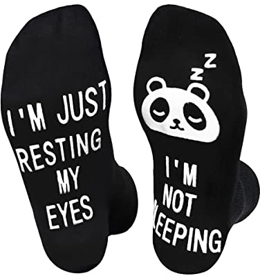 Pro-Noke Funny Socks I’m Not Sleeping I’m Just Resting My Eyes Novelty Great Gift Birthday Present for Teen Boys Men Unisex