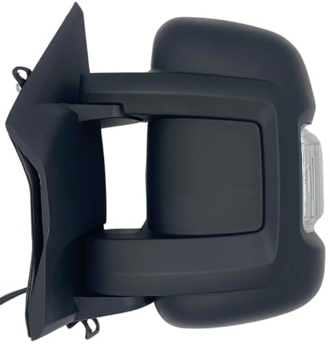 Spieg Außenspiegel links für Fiat Ducato, Peugeot Boxer, Citroën Jumper 2006–2024 – manuell einklappbar, Blinker, schwarz, 8 PIN (Fahrerseite)