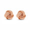 LeCalla 925 Sterling Silber Liebesknoten Ohrstecker 14K Rose vergoldet italienisches Design verdreht Draht Liebesknoten Ohrringe für Frauen 8mm