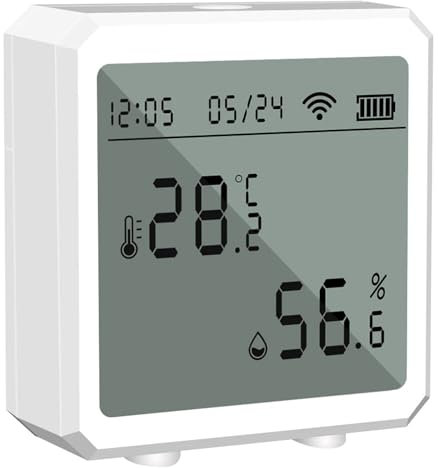 EstacióN MeteorolóGica Al Aire Libre, Tuya-Sensor de temperatura y humedad WIFI, termohigrómetro inteligente for el hogar, termómetro con pantalla Digital, Monitor, estación meteorológica, reloj Medid