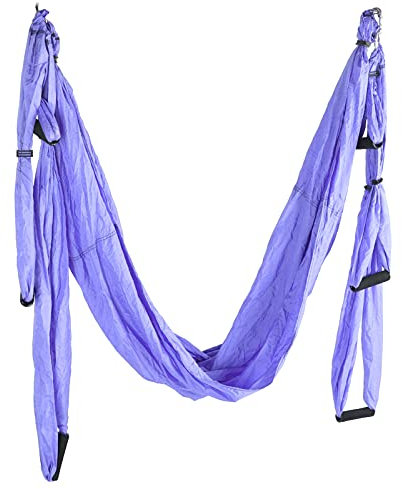 Kelepu Yoga-Hängematte, 1 Set, 210T Nylon-TAFT, Anti-Schwerkraft-Yoga-Schaukel-Hängematte mit Aufbewahrungstasche, Heim-Fitness-Zubehör (Blau Lila)