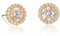 Diamond Treats Zirconia Ohrringe Gold für Frauen, runde Ohrstecker Gold mit weißen Zirkonia-Steinen, Gold-Ohrringe Rund für Damen, 925 Silber Ohrstecker für Frauen mit Geschenkbox