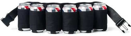 Thapncow Cintura per birra Fondina per birra per 6 bottiglie di birra Costume da birra o accessori per festival Cintura per bottiglia di birra in nylon per costumi divertenti per feste