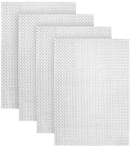 Woven Wire 6 Mesh 304 Stainless Steel 300X 210mm Metal Mesh Sheet Air Vent Rodent Control Insect Pest Proofing Mesh for Windows, Door, Filter 4 Pack